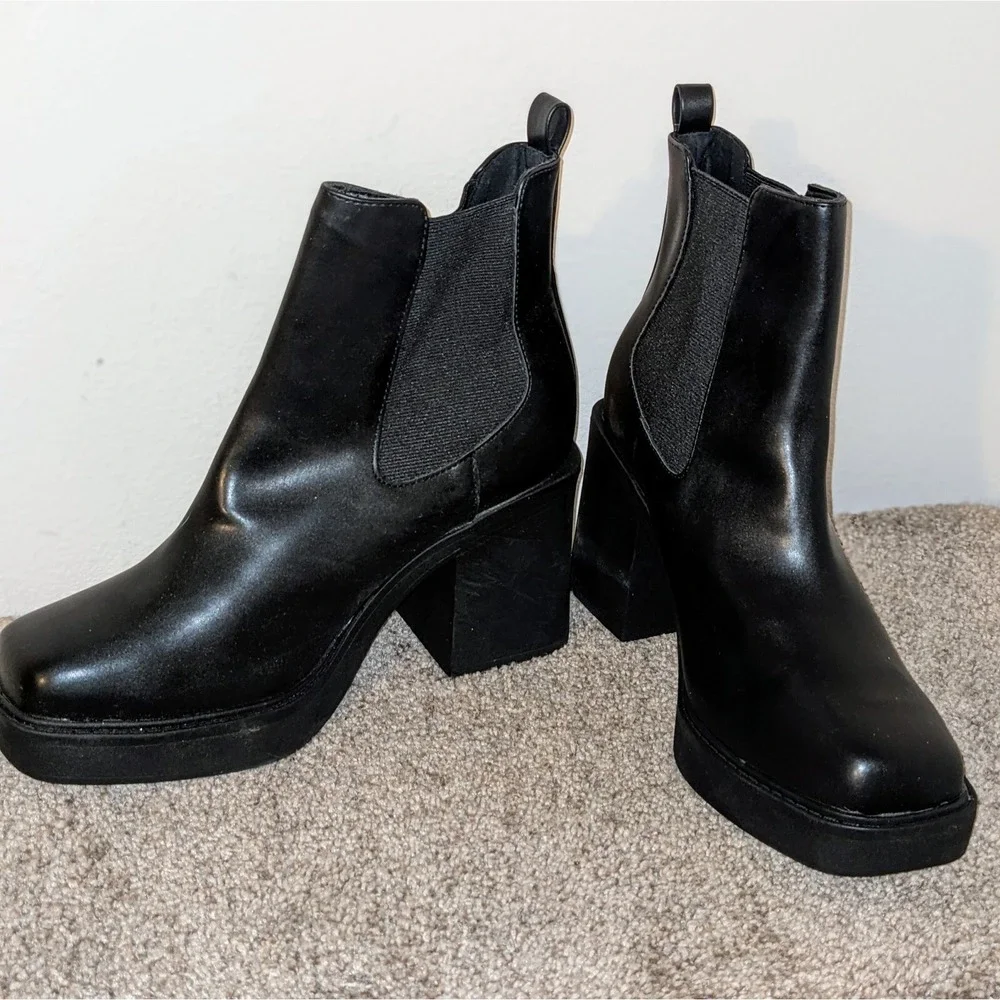 Mia‎ Womens Dru Faux Leather Booties Chelsea Boots Shoes Black Size 10 NEW